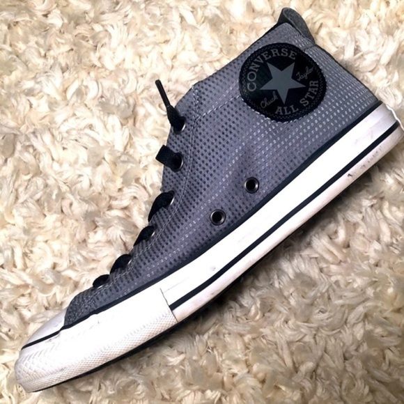 CONVERSE ALL STAR | Chuck Taylors Grey Checkered + Black Sneakers, US Size 6. - Picture 7 of 9